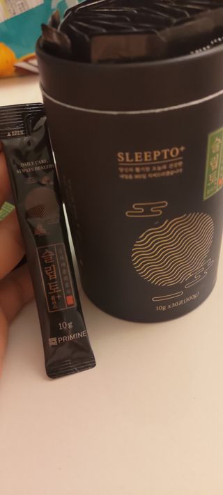 프리마인 자체 기업부설 연구소에서 찾아낸 건강한 수면의 비밀.  슬립토 플러스 30포 — 5점을 준 리뷰어가 2021년 10월 올린 사용 사진