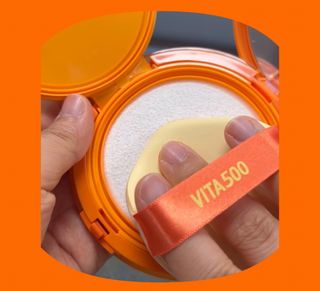광동생활건강 MF[광동] 비타500✨주름개선·미백·SPF50+🌞퍼펙트쉴드 빅 선쿠션 본품 — 5점을 준 리뷰어가 2024년 5월 올린 사용 사진