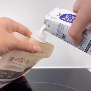 일일하우 슬리밍 플랜B 고소한 귀리맛, 진한 카카오맛 (체중조절식) — 5점을 준 리뷰어가 2023년 7월 올린 사용 사진