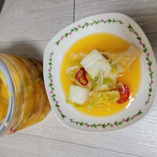 셰프애찬 단호박 백김치 1kg — 5점을 준 리뷰어가 2022년 10월 올린 사용 사진