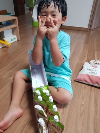 [몸엔용] 우리 아이 건강간식, 달콤한 녹용곤약젤리 디어팡 4종 — 5점을 준 리뷰어가 2021년 8월 올린 사용 사진