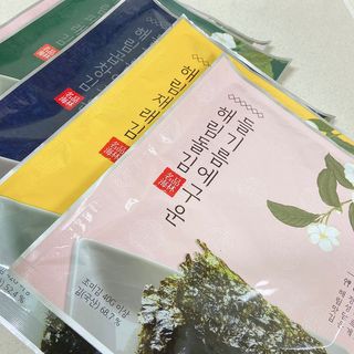 [해림맛김] 들기름에 구운 바삭바삭 김 4종 세트 + 1종 랜덤발송 총5개입 — 5점을 준 리뷰어가 2021년 2월 올린 사용 사진