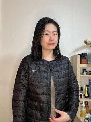 [구매평]다운블로우 여성 스포츠 덕다운 투웨이 경량 패딩 자켓 DBC 1909 — 5점을 준 리뷰어가 2025년 10월 올린 사용 사진