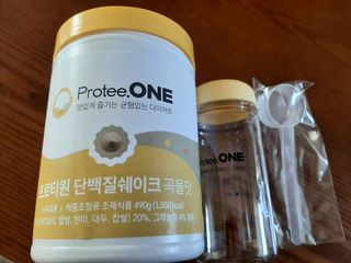 프로티원 단백질쉐이크 곡물맛 2주분 1통+보틀 — 5점을 준 리뷰어가 2021년 3월 올린 사용 사진