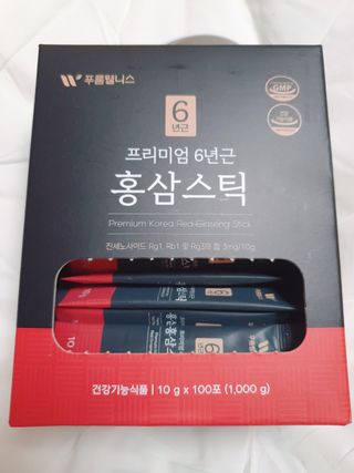 [푸름웰니스] 프리미엄 6년근 홍삼스틱 3mg x 100포 — 5점을 준 리뷰어가 2022년 3월 올린 사용 사진