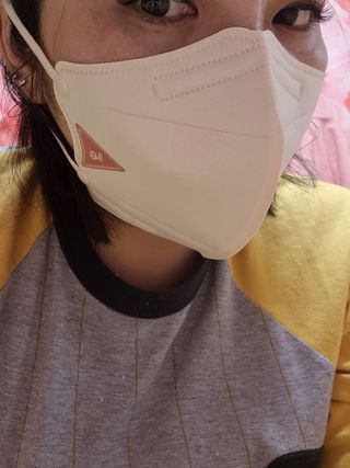 아이엘이 ILE 친환경 새부리형 방수 마스크 — 4점을 준 리뷰어가 2022년 4월 올린 사용 사진