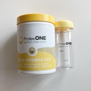 프로티원 단백질쉐이크 곡물맛 2주분 1통+보틀 — 5점을 준 리뷰어가 2021년 4월 올린 사용 사진