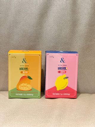 비타앤C 레몬맛, 망고맛 — 5점을 준 리뷰어가 2021년 4월 올린 사용 사진