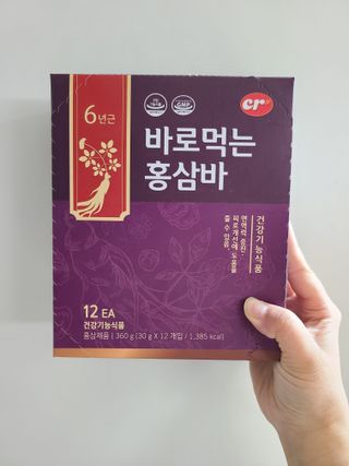 씨알푸드 건강기능식품 6년근 홍삼 함유, 바로먹는 홍삼바 30g 12개입 — 4점을 준 리뷰어가 2022년 3월 올린 사용 사진