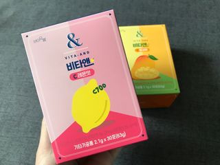 비타앤C 레몬맛, 망고맛 — 5점을 준 리뷰어가 2021년 4월 올린 사용 사진