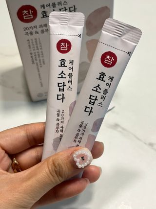 FREE [경남제약헬스케어] 런칭기념 케어플러스 참효소답다 3g x 30포/곡물효소&콤부차 — 5점을 준 리뷰어가 2023년 10월 올린 사용 사진