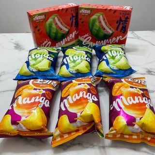 2022 오리온 여름한정판 초코파이 수박 / 포카칩 훌라망고맛 / 포카칩 라임모히또맛 — 5점을 준 리뷰어가 2022년 7월 올린 사용 사진