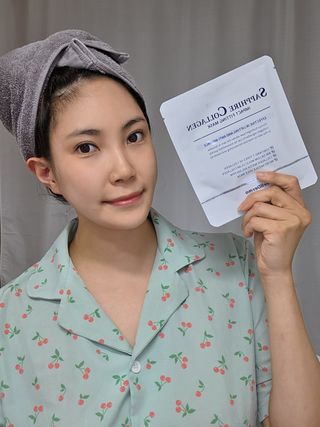 블로그 [웰더마] 프리미엄 사파이어 콜라겐 임팩트 피팅 마스크(4매입/1BOX) — 5점을 준 리뷰어가 2025년 5월 올린 사용 사진