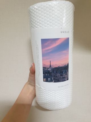 부직포나라 중금속유해물질ZERO 뜯어쓰는 주방 일회용수세미 60매 2매 — 3점을 준 리뷰어가 2022년 11월 올린 사용 사진