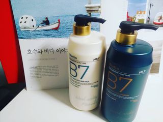 [포레스트스토리] B7 안티 헤어로스 샴푸1,000ml + 헤어팩 1,000ml — 4점을 준 리뷰어가 2021년 3월 올린 사용 사진