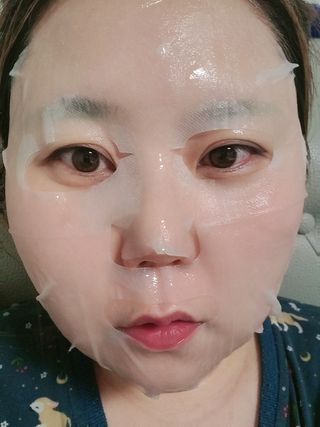체르엠 그린 케비어 더블워터 마스크팩 5매입  2팩 — 5점을 준 리뷰어가 2021년 12월 올린 사용 사진