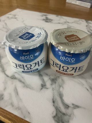 매일바이오 그릭요거트 오리지널 플레인 4개, 로스터리 커피믹스 4개 — 4점을 준 리뷰어가 2021년 12월 올린 사용 사진
