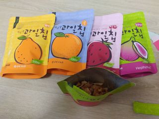 아비삭과일칩 5종 /딸기,사과,배,귤,무화과 5종 — 5점을 준 리뷰어가 2021년 3월 올린 사용 사진