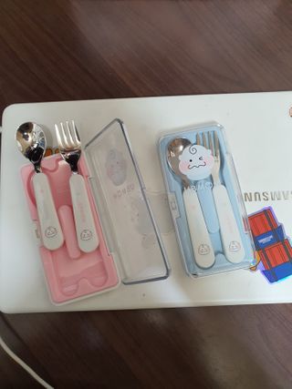 유비맘 스푼포크 케이스 세트 1+1 _컬러랜덤 발송 — 4점을 준 리뷰어가 2021년 1월 올린 사용 사진