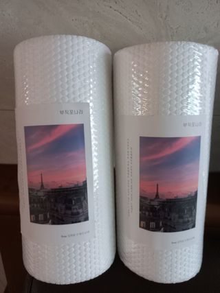 부직포나라 중금속유해물질ZERO 뜯어쓰는 주방 일회용수세미 60매 2매 — 5점을 준 리뷰어가 2022년 9월 올린 사용 사진
