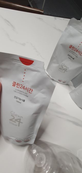 클린24시간 1BOX(5포) + 전용보틀(500ml) — 5점을 준 리뷰어가 2023년 7월 올린 사용 사진