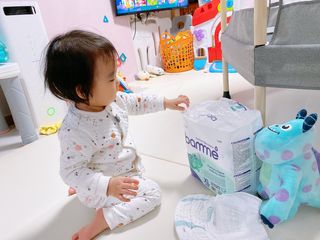 오브맘 밤 프리미엄 아기 기저귀 팬티형 밴드형 — 5점을 준 리뷰어가 2020년 12월 올린 사용 사진