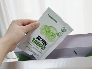 참앤들황토농원 국내산 유기농 양배추를 그대로 담은,  유기농 양배추즙  80ml X 30포 1박스 — 5점을 준 리뷰어가 2023년 4월 올린 사용 사진