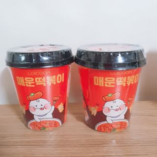 유비쿡 컵떡볶이 매운컵떡볶이2개/ 짜장컵떡볶이 2개  총 4개세트 — 5점을 준 리뷰어가 2021년 2월 올린 사용 사진