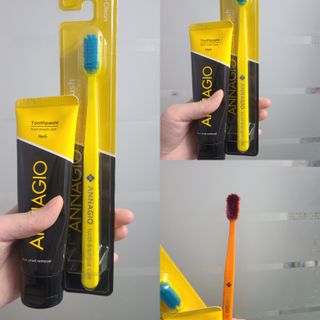 [지오클린] 안나지오 구취케어  기능성 치약 칫솔 세트 (칫솔 5 개+치약 100g 1 개 ) — 5점을 준 리뷰어가 2022년 7월 올린 사용 사진