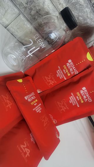 클린24시간 레드박스 1BOX(5포) + 전용보틀(500ml) — 5점을 준 리뷰어가 2024년 1월 올린 사용 사진