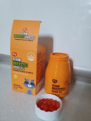 앙팡 츄어블 비타민D 1000 IU 130mg x 90정 — 4점을 준 리뷰어가 2022년 10월 올린 사용 사진