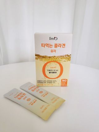 [음료수 대신 가능!]  빠르게 흡수되는 아임오 타먹는 콜라겐 1박스 — 5점을 준 리뷰어가 2023년 4월 올린 사용 사진