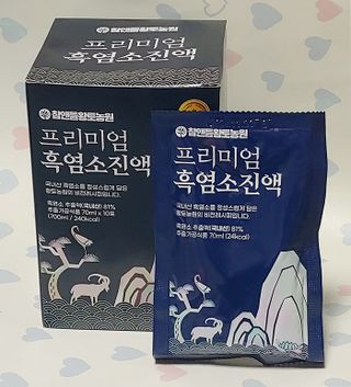 참앤들황토농원 국내산 흑염소를 정성스럽게 담은, 프리미엄 흑염소 진액 70ml x 30포 1박스 — 5점을 준 리뷰어가 2023년 1월 올린 사용 사진