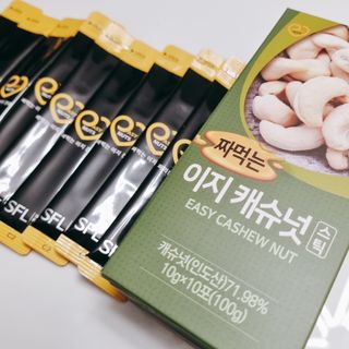 짜먹는 이지견과 짜먹는 이지아몬드, 짜먹는 이지허니피넛, 짜먹는 이지캐슈넛 각 10g X  10포 — 5점을 준 리뷰어가 2021년 3월 올린 사용 사진