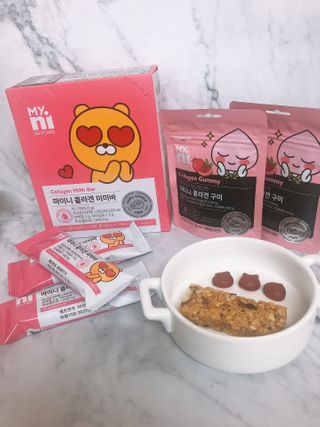 일동제약 마이니 마이니 늘씬날씬 콜라겐 세트 — 5점을 준 리뷰어가 2021년 2월 올린 사용 사진