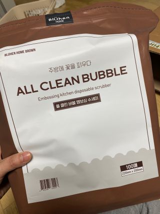 블뤼엔 일회용 수세미 — 4.5점을 준 리뷰어가 2021년 3월 올린 사용 사진