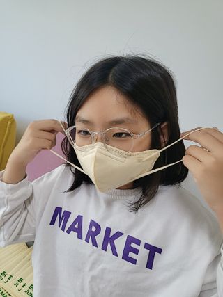 알도(A.L.D.O) 알도 에코슈브 주니어 마스크(중형) — 5점을 준 리뷰어가 2022년 9월 올린 사용 사진