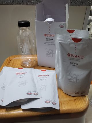 클린24시간 1BOX(5포) + 전용보틀(500ml) — 5점을 준 리뷰어가 2022년 8월 올린 사용 사진