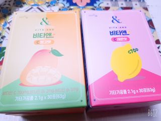비타앤C 레몬맛, 망고맛 — 5점을 준 리뷰어가 2021년 5월 올린 사용 사진