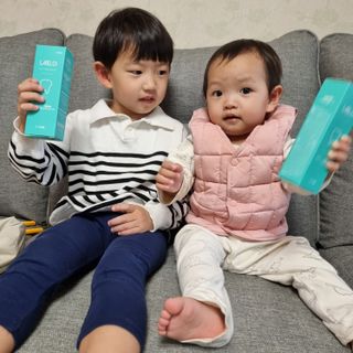 치과에서 쓰는 치약 _ 라벨제로 저불소 꼬마, 키즈, 유아, 베이비, 주니어 안전한 어린이치약 — 4점을 준 리뷰어가 2022년 11월 올린 사용 사진