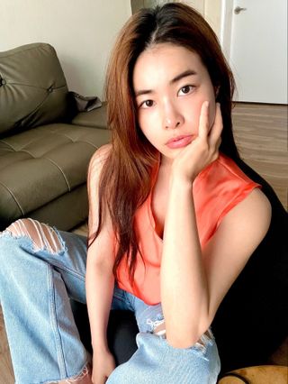 [스테이피플] SILKY SLEEVELESS LOGO TOP — 5점을 준 리뷰어가 2022년 6월 올린 사용 사진