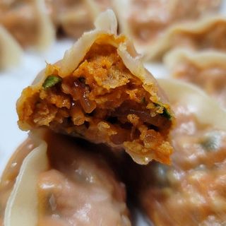 삼양냉동 [삼양] 얇은피불닭왕교자+얇은피까르보불닭왕교자 총4팩 — 5점을 준 리뷰어가 2021년 2월 올린 사용 사진