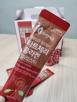 자연에온 몽모랑시 타트체리 3종 세트 구성 - 저분자콜라겐젤리, NFC 착즙주스 — 5점을 준 리뷰어가 2021년 7월 올린 사용 사진