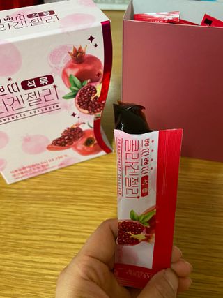 헬스업_쁘띠쁘띠석류콜라겐젤리_20g x 14포 — 5점을 준 리뷰어가 2021년 2월 올린 사용 사진
