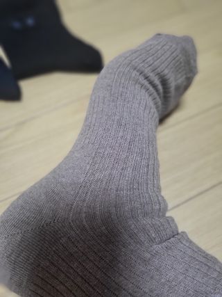 [사이즈가 있는 양말 필로이] 남/여 골지 발목 양말 4족 세트 남【S, M, L, XL】여【S, M, L】_컬러 랜덤 — 4점을 준 리뷰어가 2022년 6월 올린 사용 사진