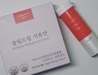 [슬림드랍 석류맛] 건기식 다이어트 보조제 겸 비타민 — 5점을 준 리뷰어가 2021년 12월 올린 사용 사진