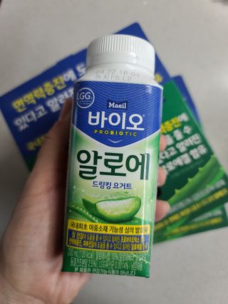 LIVE 매일바이오 알로에 드링킹 요거트 — 5점을 준 리뷰어가 2022년 4월 올린 사용 사진