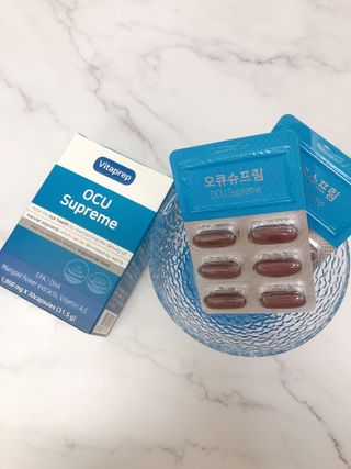 뉴트리션팩토리 비타프렙 오큐슈프림 루테인 오메가3 1050mg — 4.5점을 준 리뷰어가 2021년 9월 올린 사용 사진