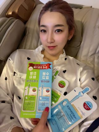 메디힐 올리브영 1등 마스크팩 워터마이드팩 2매 + 티트리팩 2매 기획세트 — 5점을 준 리뷰어가 2021년 3월 올린 사용 사진
