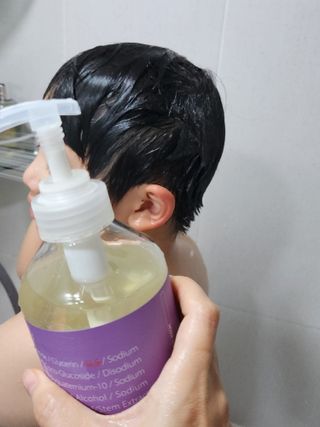 빅그린 베이비라인 3종세트 - 샴푸앤바디워시500ml,올인원로션500ml,바디크림170ml — 5점을 준 리뷰어가 2022년 11월 올린 사용 사진